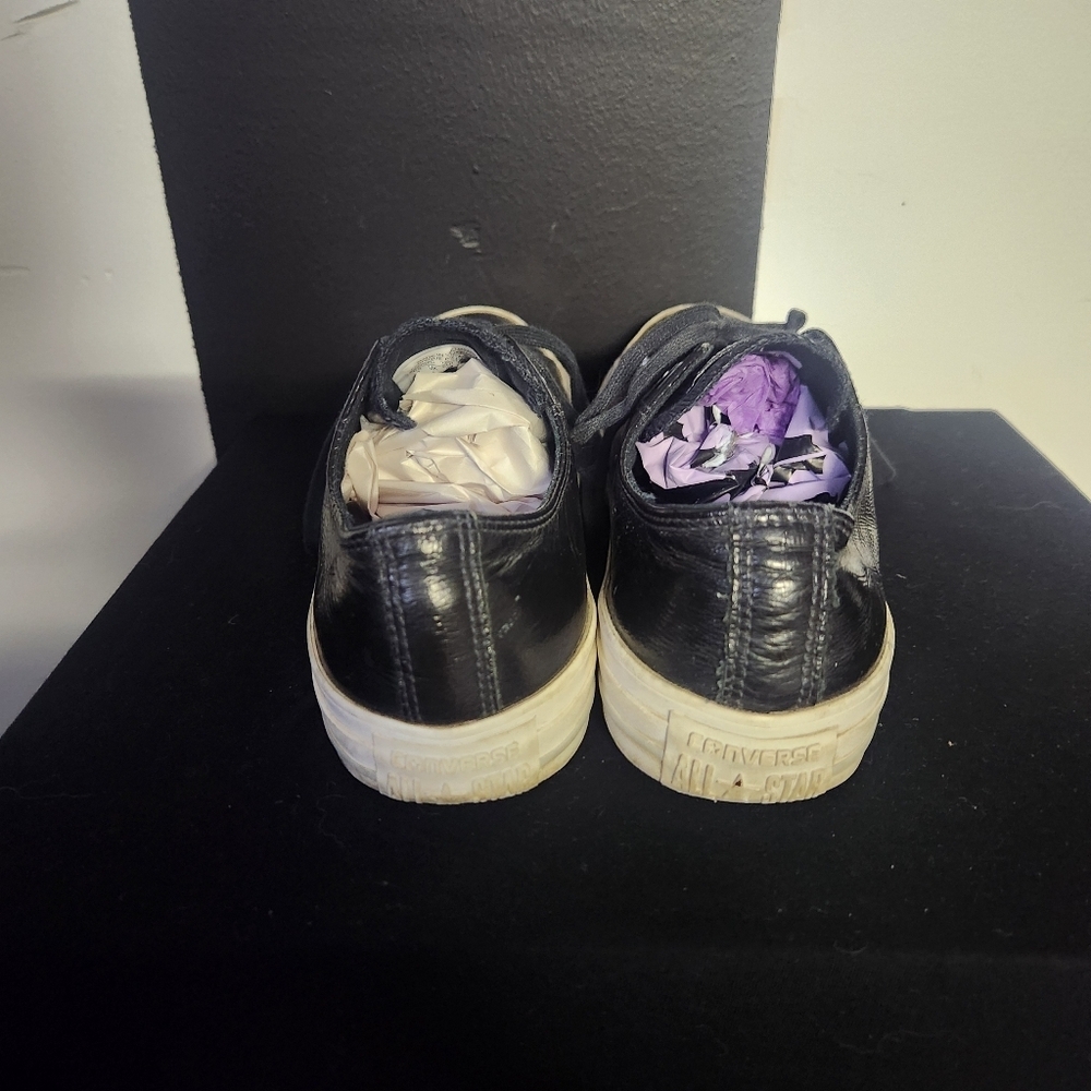 Converse Black Leather Low Top Sneakers - Picture 5 of 8